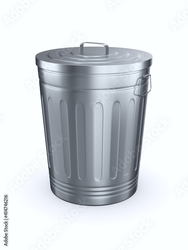 Closed garbage basket on wh...