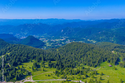 Rhodopes mountains surrounding Pamporovo village in Bulgaria during summer photo