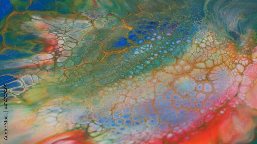 Liquid abstractions. Deep ink spaces. Moving abstract colorful background. Mixing paint colors. Blue color, white color, red color, green color, gold dust. Liquid abstractions. Deep ink spaces. Moving abstract colorful background. Mixing paint colors. Blue color, white color, red color, green color, gold dust.