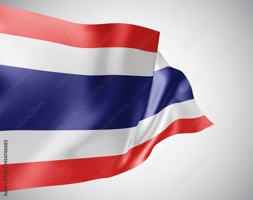 thailand, vector 3d flag isolated on white background thailand, vector 3d flag isolated on white background