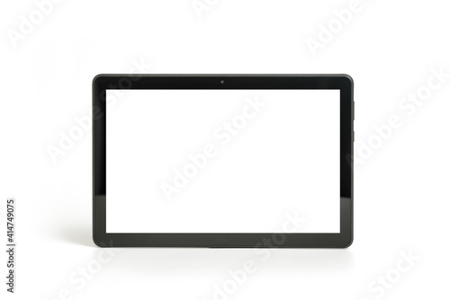 Tablet PC horizontal Isolated on white, front view , include clipping path  photo