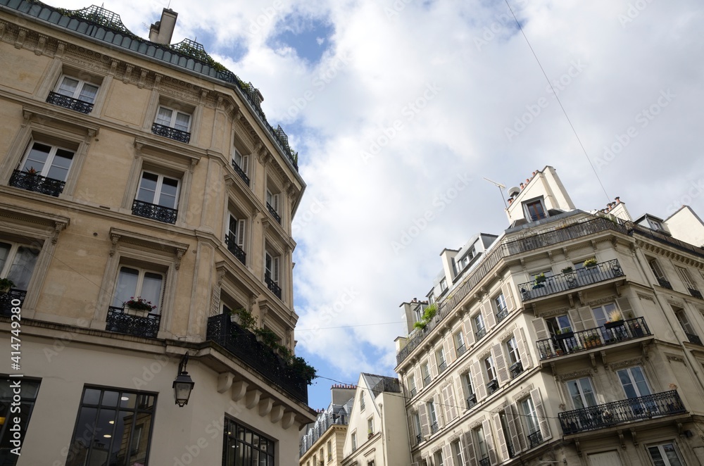 Buildings in The Marais, Paris, France
