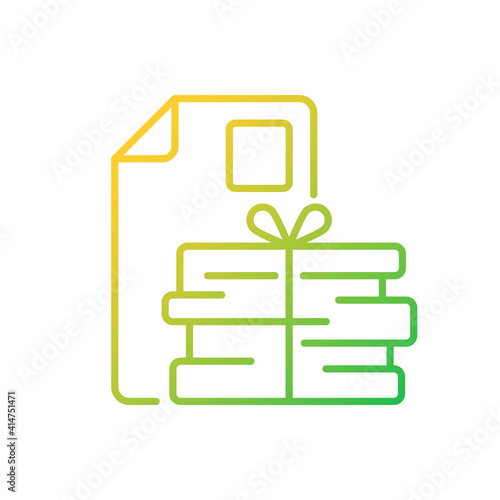 Waste paper gradient linear vector icon. Paper recycling. Paperboard, cardboard products. Napkins and towels. Thin line color symbols. Modern style pictogram. Vector isolated outline drawing