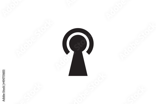 simple letter c keyhole unique concept logo design