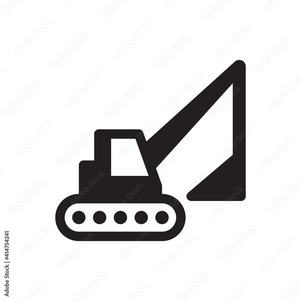 excavator icon - Bulldozer sign symbol vector excavator icon - Bulldozer sign symbol vector