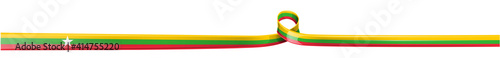 Myanmar bruma flag ribbon on white  background