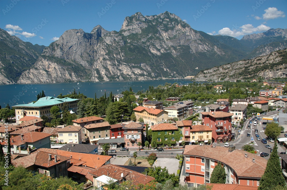 View of Torbole with Lake Garda; Italy; Dolomites
