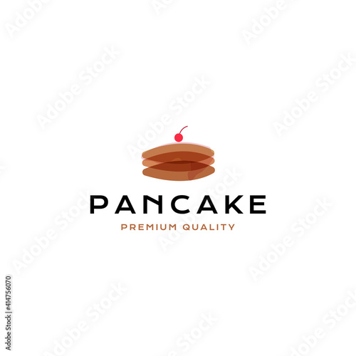 pancake logo vector icon illustration simple style
