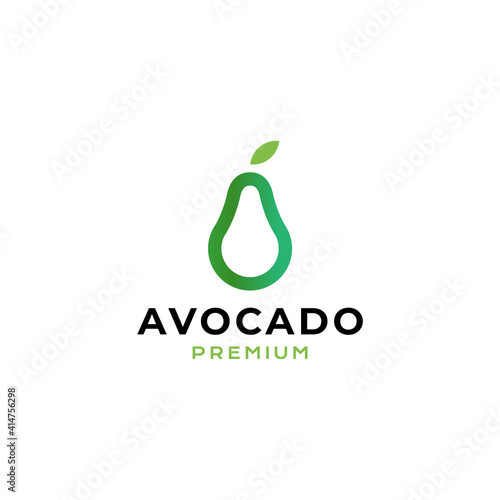 Avocado fruit logo vector icon illustration simple style, good for your business
