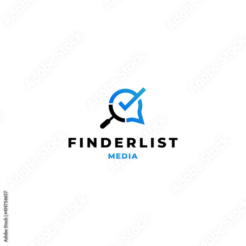 Checklist finder logo vector icon illustration simple style