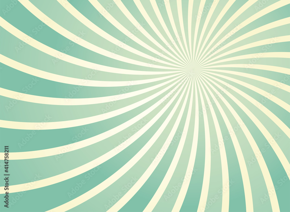 Sunlight spiral wide background. Sage green and beige color burst  background. Stock-Vektorgrafik | Adobe Stock