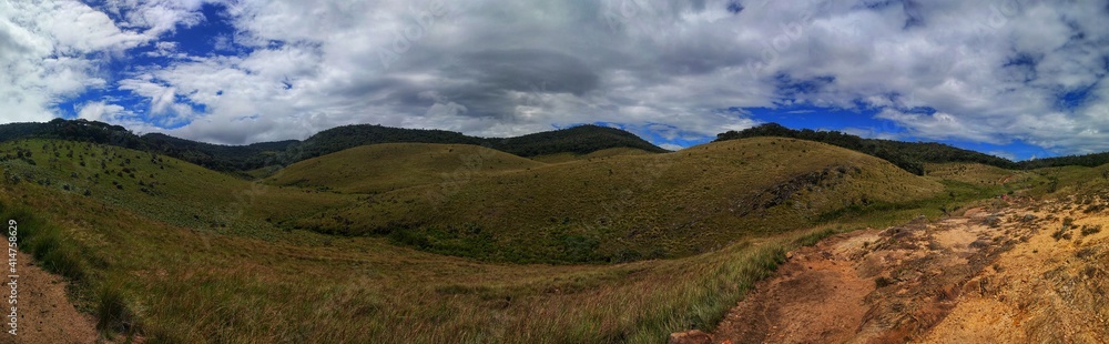 Beautiful Grassland landscape stock photo