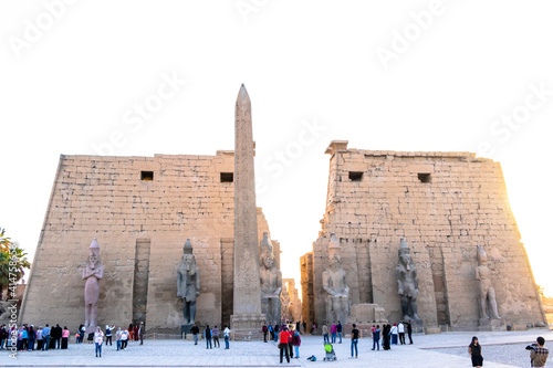 entrance to luxor temple, a large ancient egyptian temple complex located on the east bank of the Nile river in Luxor (ancient Thebes) .it was consecrated to the god Amon-Ra photo