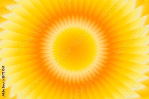 Beautiful bright golden sun pattern gradient round light rays background