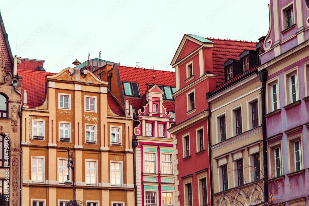 beautiful old buildings in wroclaw poland