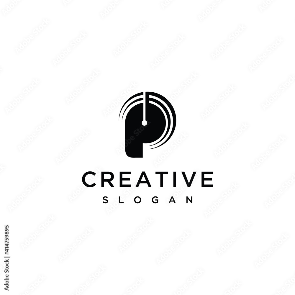 initial P letter logo vector monogram initial P letter logo vector monogram