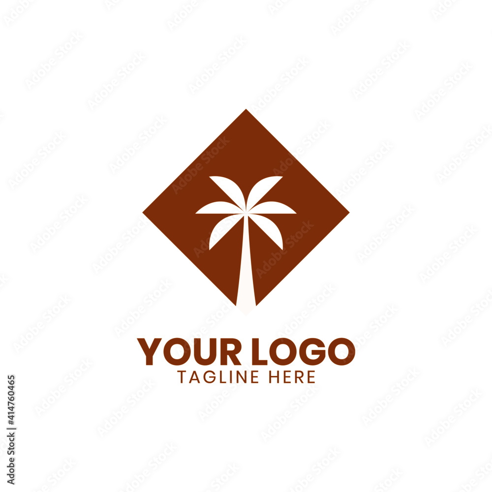 Palm logo template vektor, beach logo, tropical logo Palm logo template vektor, beach logo, tropical logo
