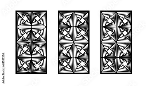 Abstract panel, screen,wall. Decorative vector screen for laser cutting. Template for interior partition, room divider, privacy fence. Modern cnc pattern