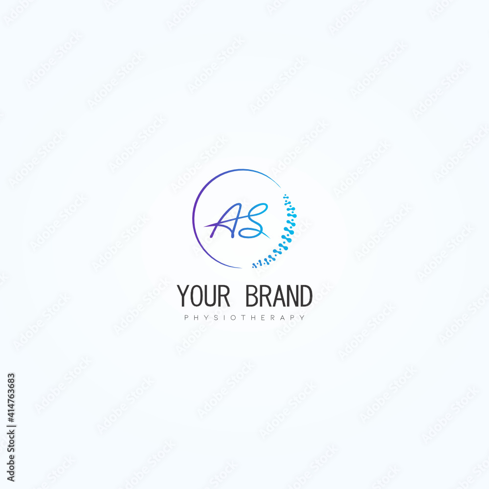 Physiotherapy logo with the letters A and S in its center Physiotherapy logo with the letters A and S in its center