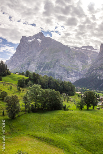 The Grindewald Valley in Switzerland on a sunny day