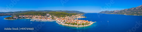 Aerial view of Croatian town Korcula
