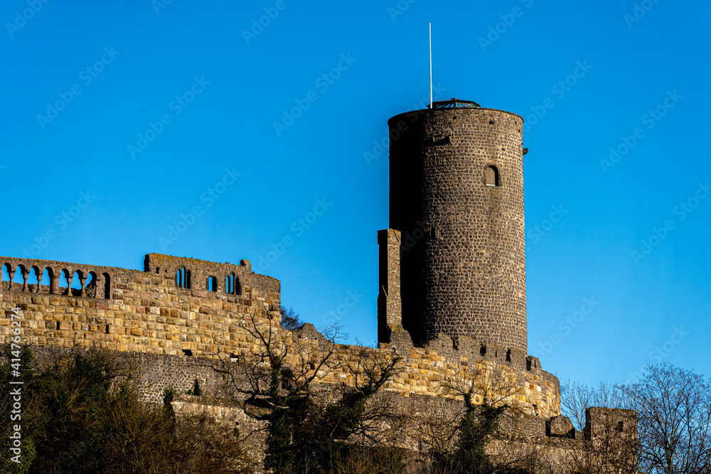 view on the old towers of the castle ruin muenzenberg hesse germany view on the old towers of the castle ruin muenzenberg hesse germany