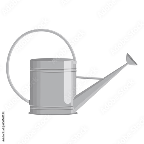 Watering can galvanized. Cartoon flat style