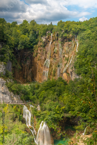 Veliki slap waterfall at plitvice lakes national park in Croatia photo