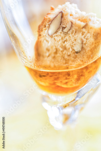 A cantuccio, an Italian biscuit with almonds (in Sicilian dialect it is called 