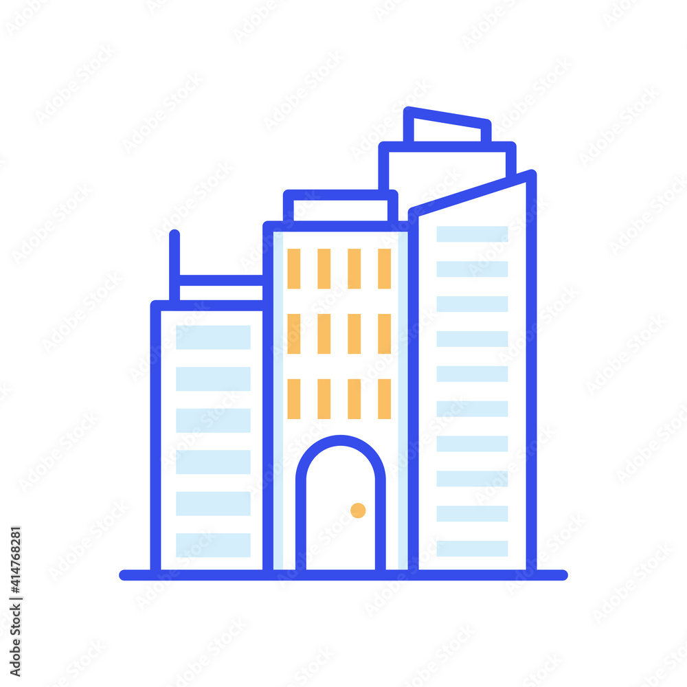 ApartmentVector color line icon style illustration. 