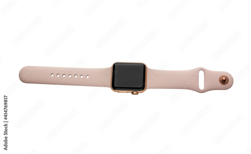 February 2018. Apple Watch Series 3 colors "pink sand". A new watch from an  APPLE company close-up isolated on a white background. Stock-Foto | Adobe  Stock