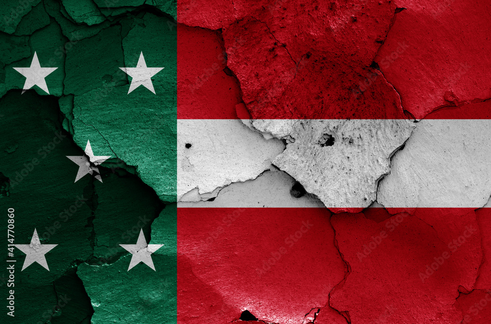 flag of Republic of Yucatan painted on cracked wall flag of Republic of Yucatan painted on cracked wall