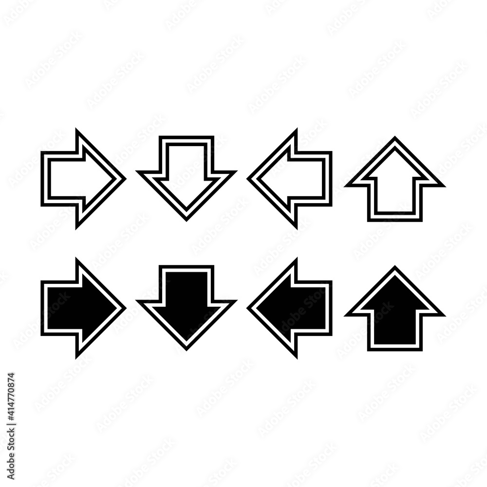 Arrow icon symbol vector for web and application in a black flat color pictogram illustration Arrow icon symbol vector for web and application in a black flat color pictogram illustration