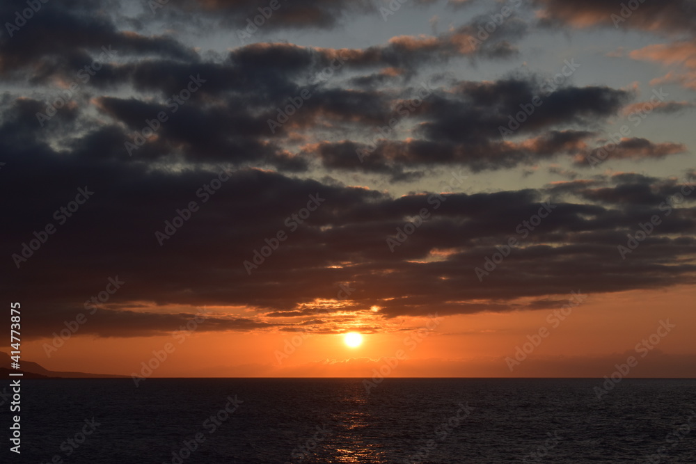 sunset over the sea