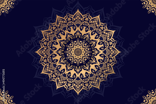 Luxury mandala background with golden arabesque pattern arabic islamic east style.decorative mandala for print, poster, cover, brochure, flyer, banner.