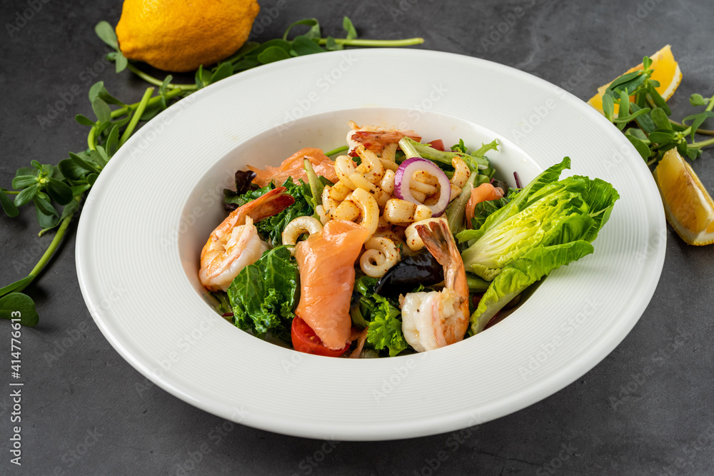 Cold Seafood Salad with Shrimp, Tuna and Octopus Cold Seafood Salad with Shrimp, Tuna and Octopus