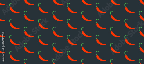 chili peppers seamless pattern. Texture for mexican food background. vector illustration backdrop