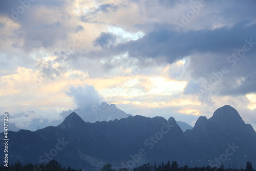 clouds over the mountains 