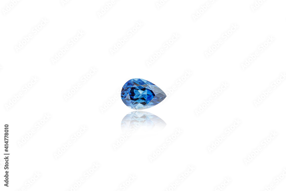 macro stone Sapphire mineral on a white background macro stone Sapphire mineral on a white background
