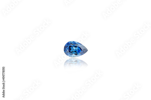 macro stone Sapphire mineral on a white background