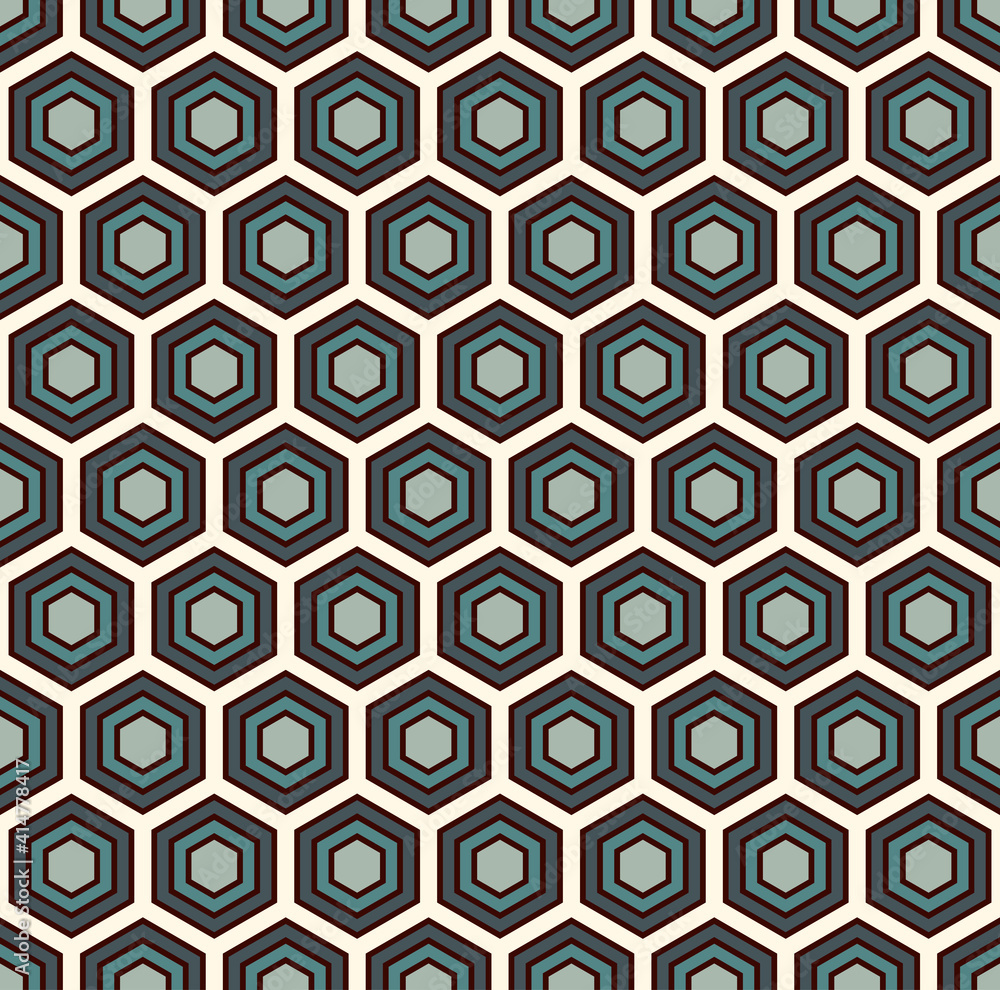 Honeycomb abstract background. Blue colors repeated hexagon tiles mosaic wallpaper. Seamless classic surface pattern. Honeycomb abstract background. Blue colors repeated hexagon tiles mosaic wallpaper. Seamless classic surface pattern.