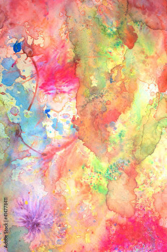 Vibrant Abstract Watercolour and Acrylic Painting Like Marble