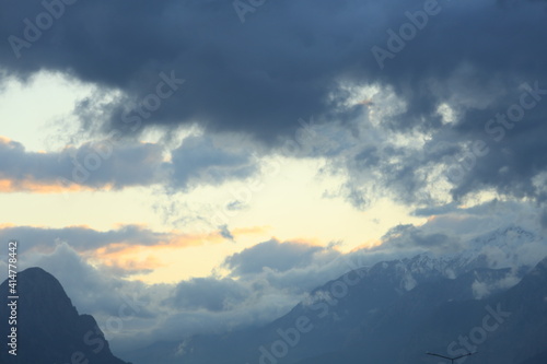 clouds over the mountains 