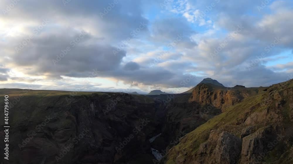 timelapse of Markarfljotsgljufur canyon on the Laugavegur hiking trail, Iceland timelapse of Markarfljotsgljufur canyon on the Laugavegur hiking trail, Iceland