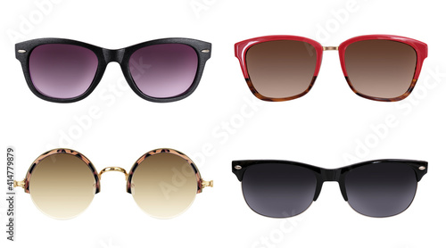 Sunglasses with clear glasses isolated on white background