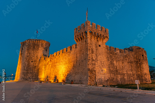 Sunrise view of Kamerlengo palace in Trogir, Croatia photo