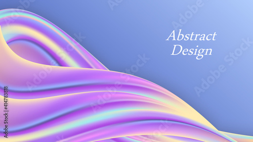 Iridescent rainbow wwvy background. Colorful swirl wave with holographic color flow. Abstract modern trendy design for poster orbanner. Vector illustration photo