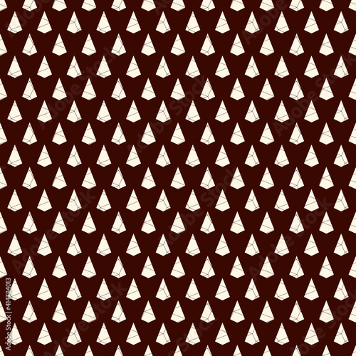 Seamless surface pattern with cracked stones. Repeated mini triangles abstract wallpaper. Ruined kite shapes motif.