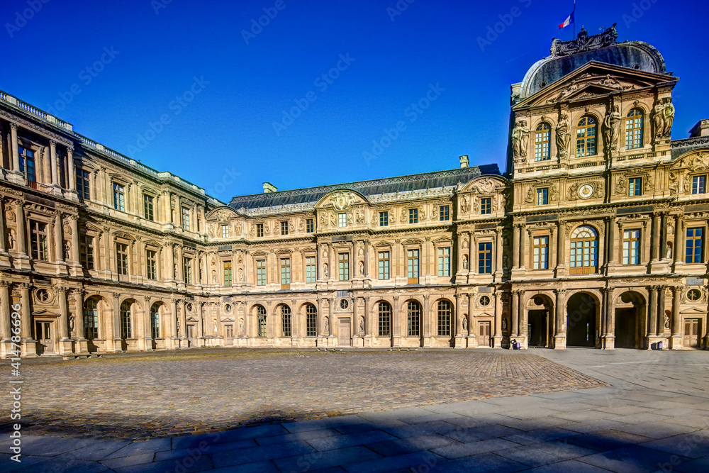 Exteriors of the Louvre in Paris