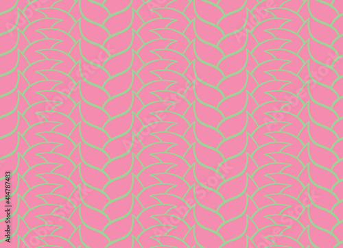 Vector texture background, seamless pattern. Hand drawn, pink, green colors.